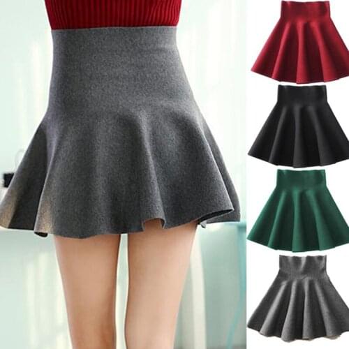 2021 Autumn Mini Skirt Fashion Female Sexy Skirt For Girl Lady Korean Short Skater Women Clothing Bottoms Red Black Skirt New