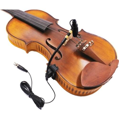 Acoustic violin fiddle gooseneck condenser microphone for Shure Sennheiser AKG Audio Technica transmitter mic wireless system