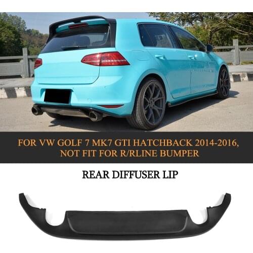 PU Rear Diffuser Lip Bumper Protector For VW GOLF 7 MK7 GTI Hatchback 14-16 NOT fit for R/Rline bumper carbon fiber one outlet