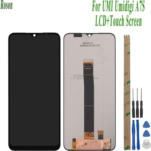 Roson For New Original 6.53 Inch Touch Screen + 1600X720 LCD + Tool+3M AdhesiveFor Umi Umidigi A7S Android 10 Phone