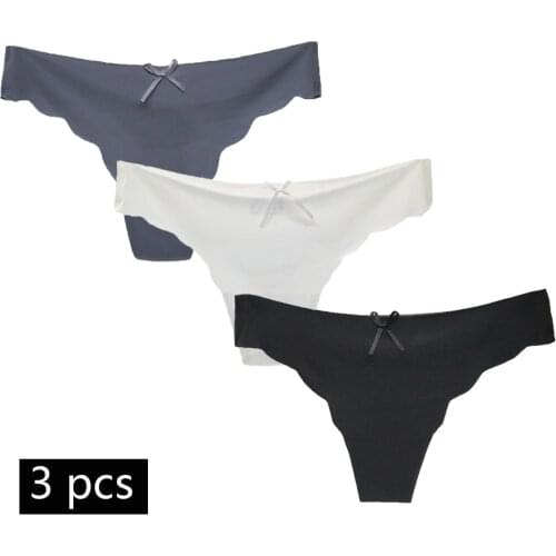 Seamless Underwear For Women Sexy Panty 3Pcs/Set Female T back Soft G String Low Waist Breathable Thin Thongs New Lingerie