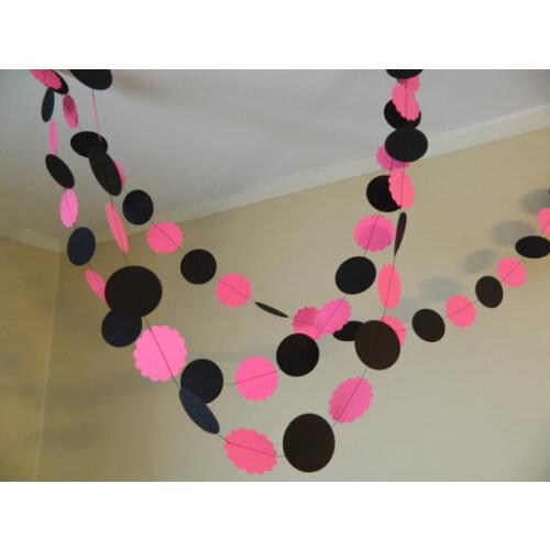 Paris Birthday Party Decorations -10ft Hot Pink and black Garland Bachelorette Party Bridal Shower Decor you pick the colors