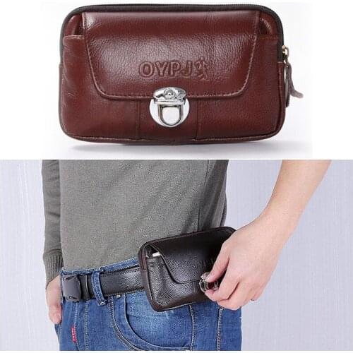 Universal Leather Waist Belt Clip Hook Loop Phone Bag Pouch Card Wallet Case Cover 5.2 6.3 Inch for IPhone X Samsung S6 S7 S8 S9