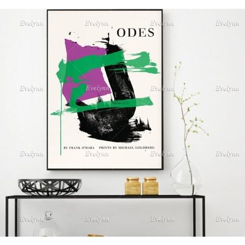 Odes Vintage Exhibition Japanese Poster 1960 / After Joan Miro Wall Art /Geometric Prints Home Decor Canvas Gift Floating Frame