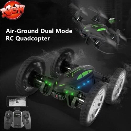 Air Ground Double Mode RC Quadcopter WIFI FPV HD Camera 4WD Racing Car Mode Altitude Hold Hover One Key Takeoff/Landing RC Drone