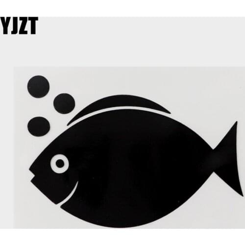 YJZT 13.5CM×10.2CM Personality Marine Animal Spit bubbles Fish Car Sticker Decal Vinyl 18A-0168