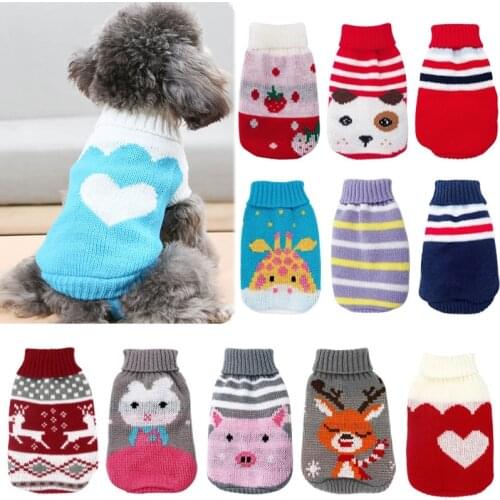 Warm Dog Clothes for Small Dog Coats Jacket Winter Clothes for Dogs Cats Clothing Chihuahua Cartoon Pet Sweater Costume Apparels