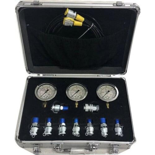 1 Set Excavator Hydraulic Pressure Test Kit Hydraulic Pressure Guage With Testing Hose Professional Coupling And Gauge Tools