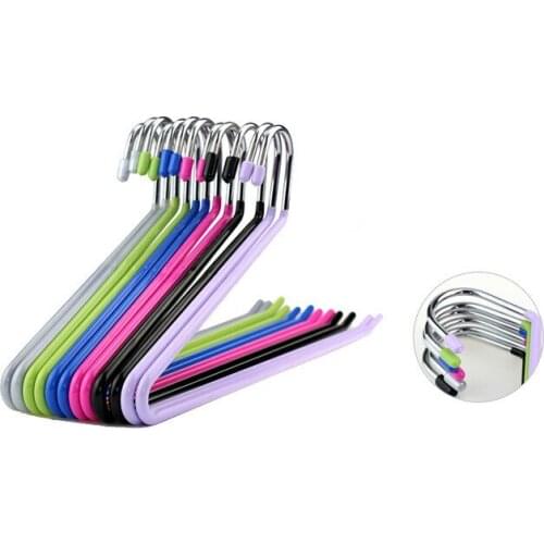 12pcs/lot Non-Slip Metal Shirt Trouser Hook Hanger Coat Hanger Clothes Rack Open Ended Pant Easy Slide Wardrobe Organzier QA 150