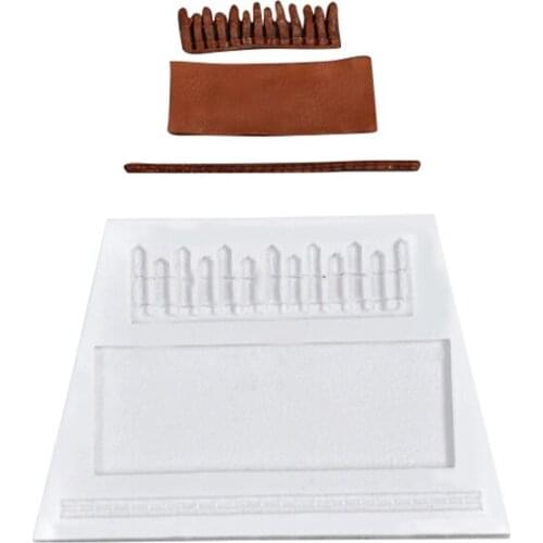 2 Styles Fairy Home Brick Wall Roof Fence Silicone Mold Party Fondant Cake Decorating Chocolate Candy Clay Moulds Gumpaste Tools