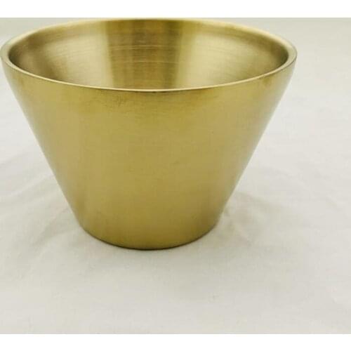 304# stainless steel golden bowl Fruit salad bowl cone Thickening double layer