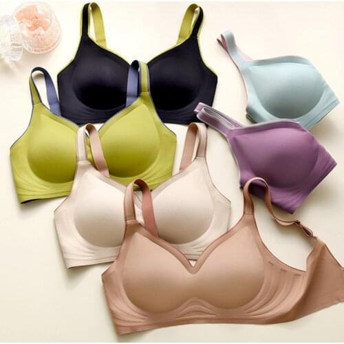 4pcs New Color Contrast Latex Bras For Women Underwear Gradient Strap