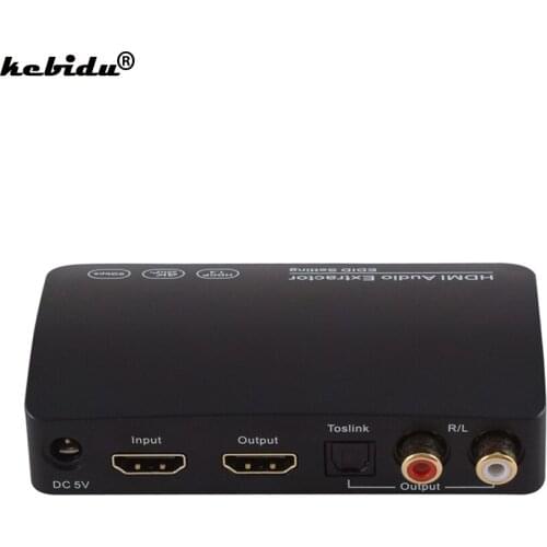 4K 30Hz HDMI-compatible Audio Extractor 9Gbps DAC 5.1CH Digital Audio Analog Converter Optical Toslink RCA L/R Adapter