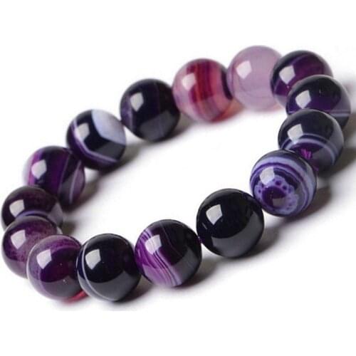 100% Natural Sardonyx Stripe Bracelet 6/8/10mm Round Beads purple lace Bracelet Bangles Bracelets Pretty Womens gift Jewelry