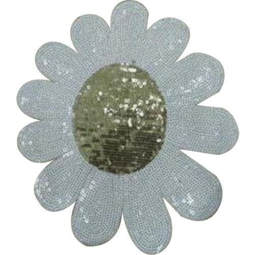 T shirt Women sweet patch sequins 23cm sunflower deal with it biker patches for clothing stickers 3d t shirt mens free shipping