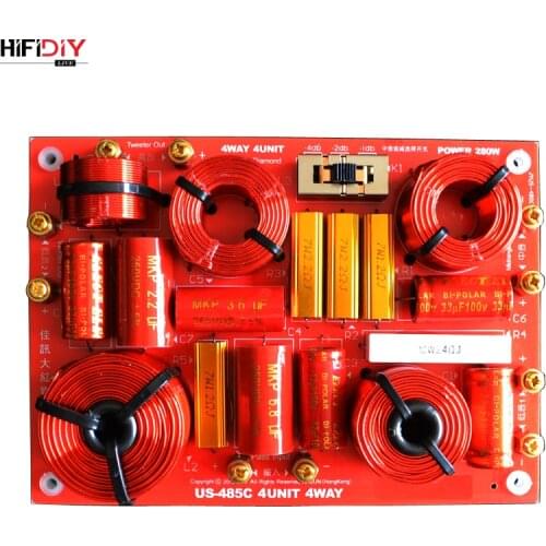 HIFIDIY LIVE US-485C 4 Way 4 speaker Unit (tweeter + Mid +Bass+Sub)HiFi HOME Speakers audio Frequency Divider Crossover Filters