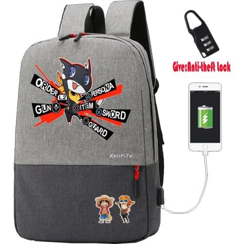Game Persona 5 Backpack student book Bags Anti-theft USB Charging women men Laptop backpack teenagers Travel backpack