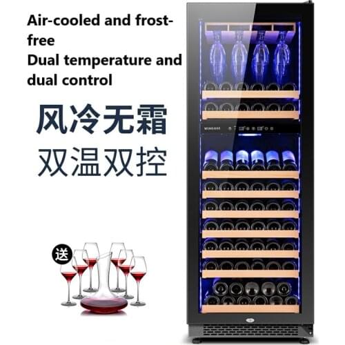 China Furniture LANBO Red Small Constant Temperature Wine Cabinet Household Ice Bar Double Door Embedded Beverage Good Quality
