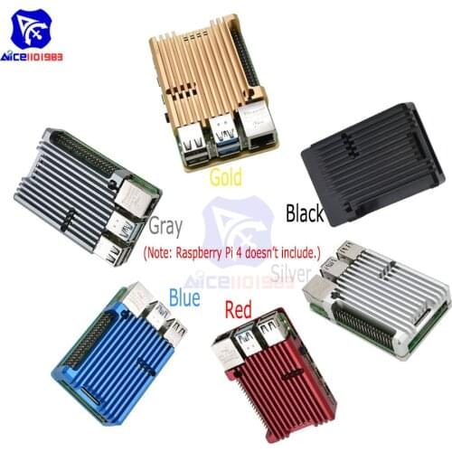 Diymore Raspberry Pi 4 Model B Aluminum Alloy Protective Case Enclosure Case Heatsink Pillar with Screwdriver Screws Sticker