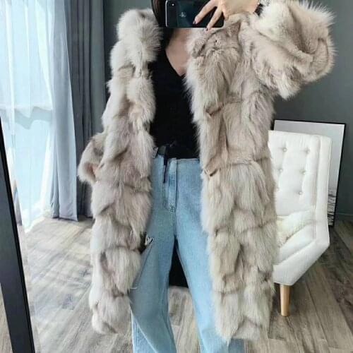 OFTBUY Brand 2021 New Fashion Long Natural Real Fox Fur Coat Winter Jacket Women Outerwear Streetwear Thick Warm Korea Loose
