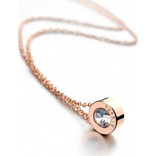 DANS ELEMENT New Sale Hot AAA zirconia Copper Pendant Rose Gold Color Necklace Heathy Anti Allergies #RG86056