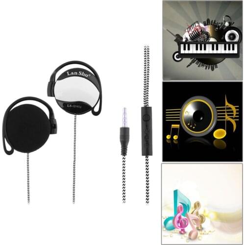 LS-Q140P Sport Headphone 3.5mm Ear-Hook Headset Line Control Earphone Earpiece with Mic for Phone