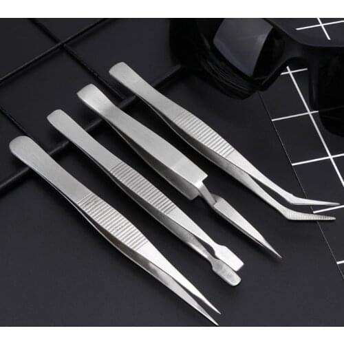 4 Pcs/set Precision Stainless Steel Tweezers Set For Beauty Nail Art Handmade Jewelry Making Crafts Picking Tools