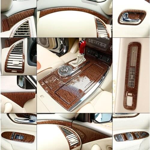 24PCS Wooden Interior Dashboard Console Outlet Trims Nissan Patrol Armada Y62 2013 2014 2015 2016 2017 2018 2019 Accessories