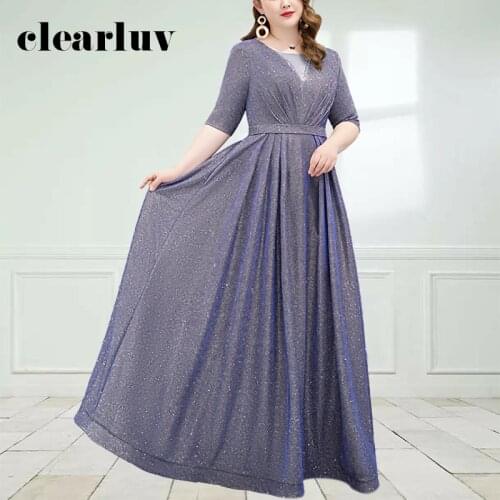 Plus Size Formal Evening Dress DR1090 Lace Up Half Sleeve Women Party Dresses A-Line Floor-Length Vestidos De Fiesta Noche 2020
