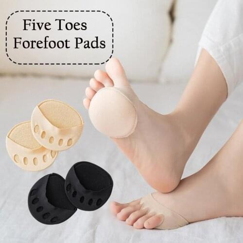 1 Pair Five Toes Forefoot Pads for Women High Heels Half Insoles Invisible Foot Pain Relief Shock Absorb Socks Toe Pad Inserts