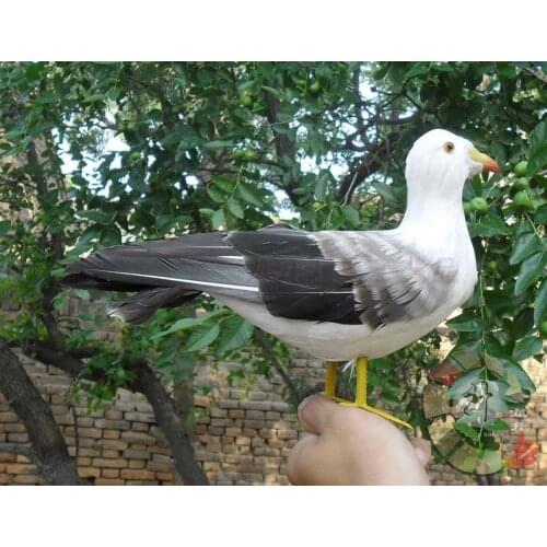 About 25x18cm simulation bird feathers seagull toy model decoration gift h1064