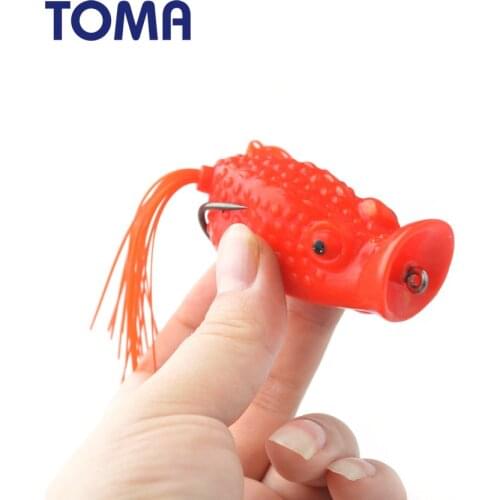 TOMA Double Propeller Frog Soft Silicone Baits Fishing Lures Wobblers Artificial Bait Prop Topwater Catfish Tackle 60mm 15g