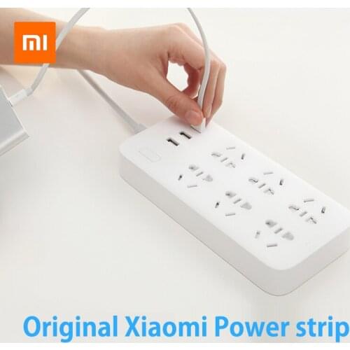 100% Original Mi Xiaomi Socket Plug 3 USB Fast Charging 2.1A 6 Ports Power Strip Charger For Smart Mijia Power Strip 6 Soquetes