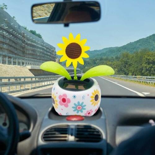 Car Decoration Solar Dancing Flowers Automatic Bedroom Desk Home Decoration Solar Dancing Decoration Free shipping