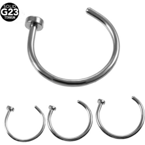 1PC 18G & 20G G23 Titanium Nose Hoop Septum Piercing Cartilage Helix Earrings Tragus Ring Nose Ring Body Jewelry