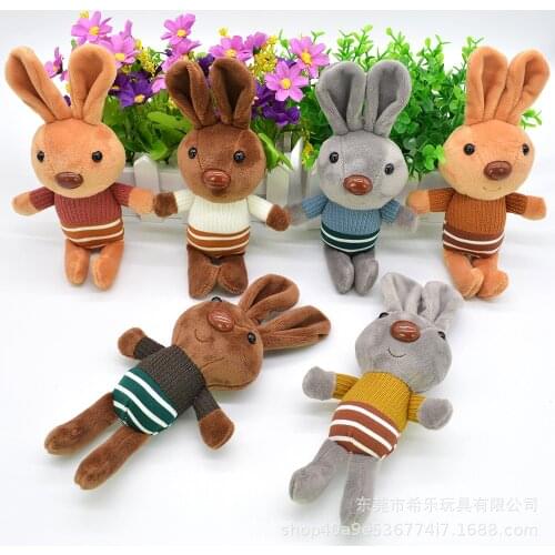 10pcs/Lot 6 Colors Mini Bunny Small Pendant New Rabbit stuffed Plush Toy Animals Cute Bunny Doll in Sweater for Girls Gift Soft