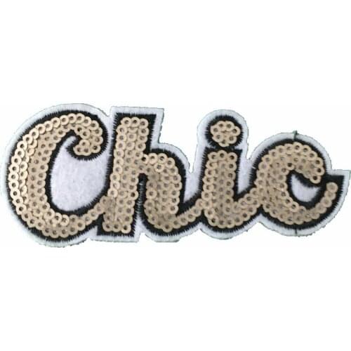 10Pcs/lot Chic Letter Sequined Patches for Clothes Bags T-shirt Iron on Sequins Patch DIY Decoration Beading Appliques