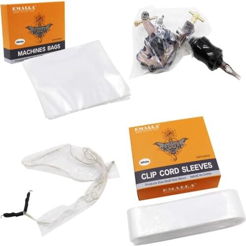 125pcs Tattoo Clip Cord Sleeves and 250pcs Tattoo Machine Bags Set Tattoo Clip Cord Machine Covers Set Accessories