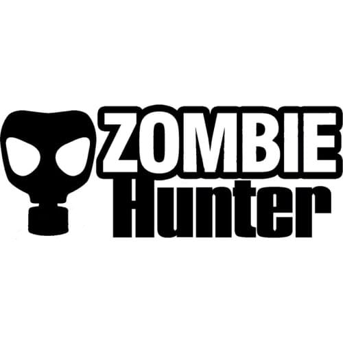 14,2x5,5 CM Persönlichkeit ZOMBIE Hunter Gasmaske Vinyl Schwarz/Silber Auto Aufkleber Motorrad Auto-styling S8-1204