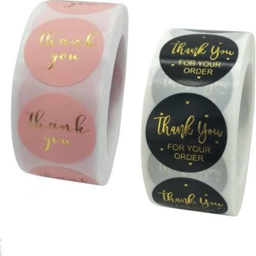 500pcs Labels Sticker Clear Gold Foil Thank You Stickers For Wedding Pretty Gift Cards Envelope Sealing Label Stickers