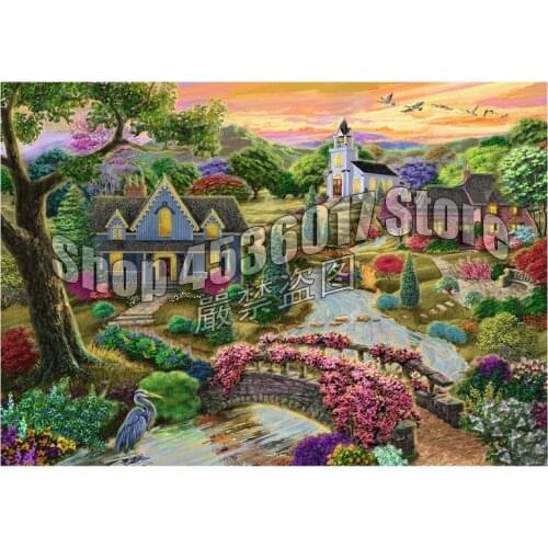 5D DIY Diamond Embroidery Enchanted Valley Summer Landscape Diamond Mosaic Full Diamond Painting Kit Home Decor Gift Christmas