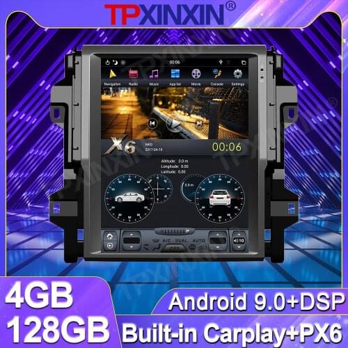 4+128G For Toyota Fortuner 2016 -2020 Android Tesla Vertical Screen Car Radio Carplay PX6 Multimedia Video Player GPS Navi