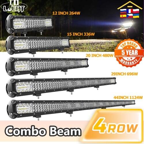 CO LIGHT 12 15 20 29 44inch Straight Truck LED Bar Offroad Combo 4-Row LED Light Bar For Tractor Auto Car Pickup 4WD 4x4 SUV ATV