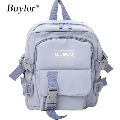 Buylor Backpack Korean Style Canvas Small Bag Female Fashion Travel Leisure School Bag Tote For Teenage Girls Shoulder Bag