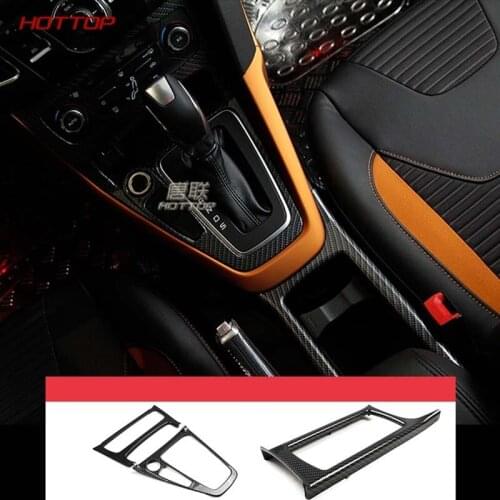 Carbon ABS Cup Storage Box Frame Shift Panel Cover /Frame For Ford New Focus 2015 2016 2017 car styling