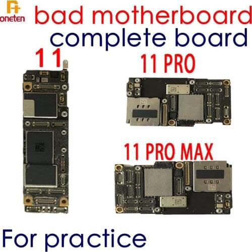 For iPhone 11 11Pro 11Promax Bad Motherboard Complete PCB Board Power Off Repair Skill Practice Mainbaord