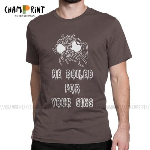 Mens Flying Spaghetti Monsterism Pastafarianism T Shirt FSM Religion Church Clothing Noodle Monster Tee Shirt Printing T-Shirt