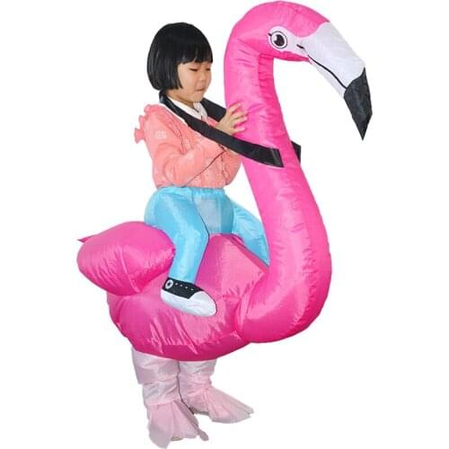Kids Adult Flamingo Inflatable Costume Halloween Costumes for Kids Funny Pink Phoenicopteridae Cosplay Cygnus Dress Up Swan
