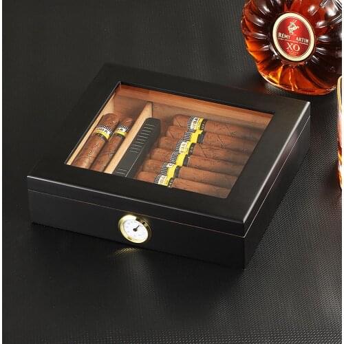 New Cedar Wood Cigar Travel Humidor Box Portable Cigar Case W/ Humidifier Hygrometer Cigar Humidor Sigaren Box For Cigars