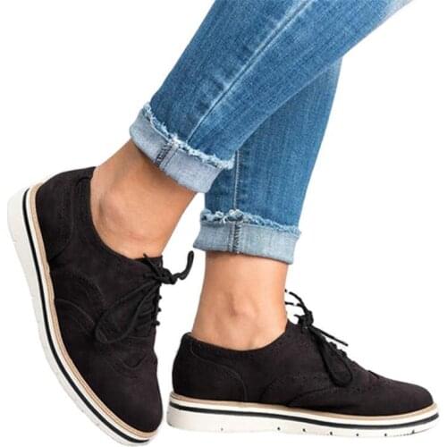 New 2021 Rubber Brogue Woman Platform Oxfords British Style Creepers Cut-Outs Flat Casual Shoes 5 Colors Size 35-43